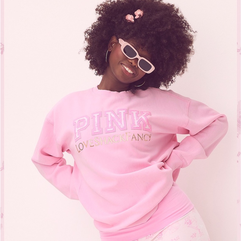 LoveShackFancy Pink Graphic Sweatshirt